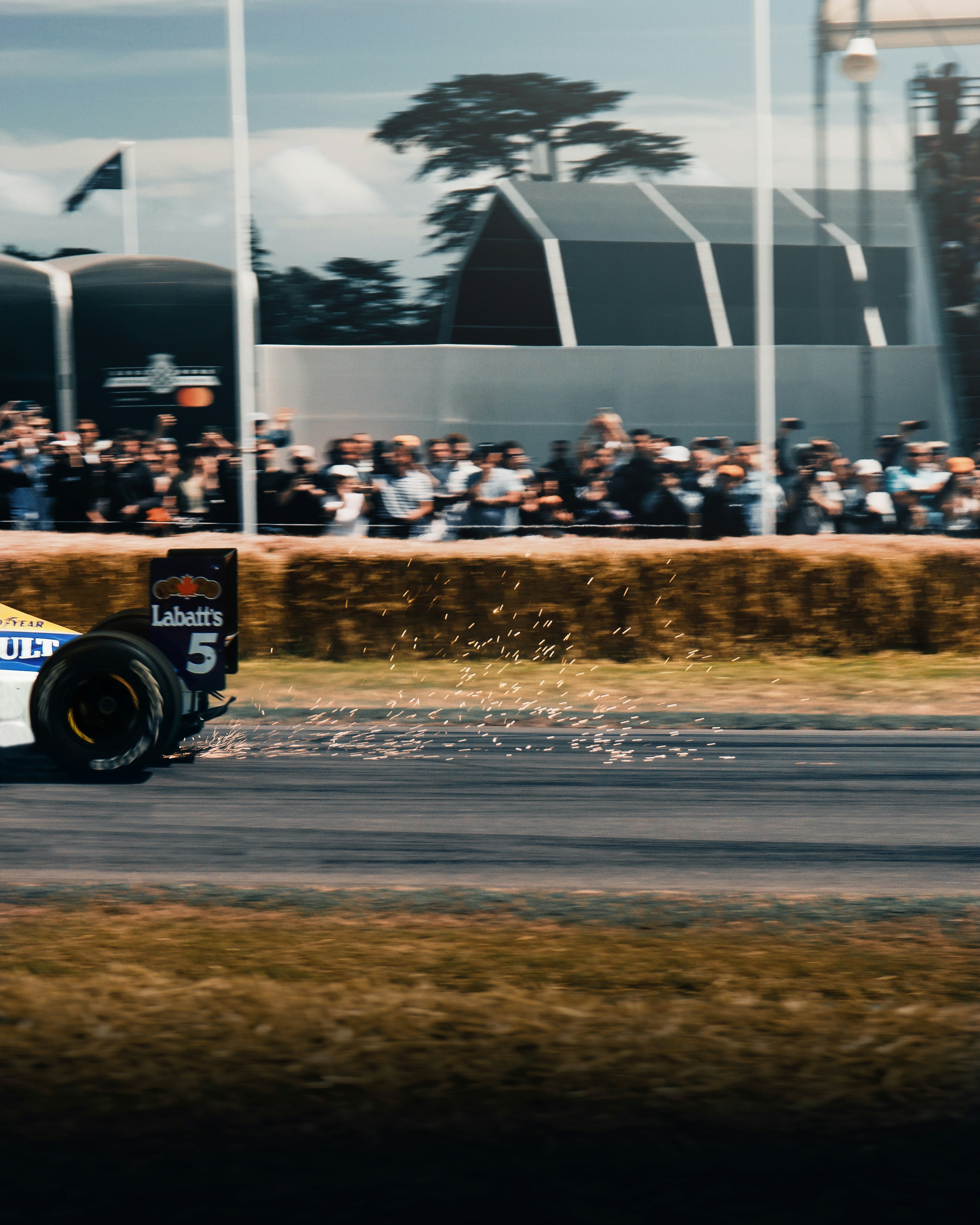 track view of car and sparks